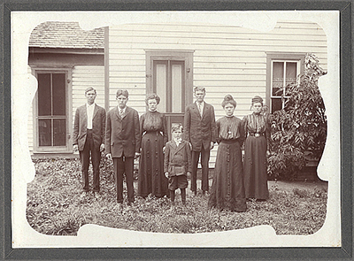 John and Margaret Johnson children 1911. Margaret's son Bert Harris.